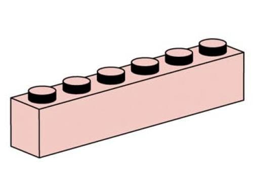 1 x 6 Sand Red Bricks LEGO set (#10006-1)