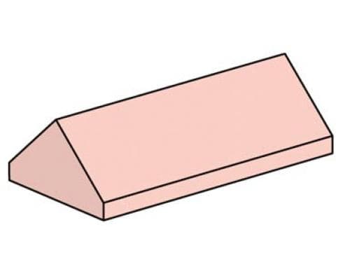 2 x 4 Sand Red Ridge Roof Tiles Steep Slope LEGO set (#10007-1)