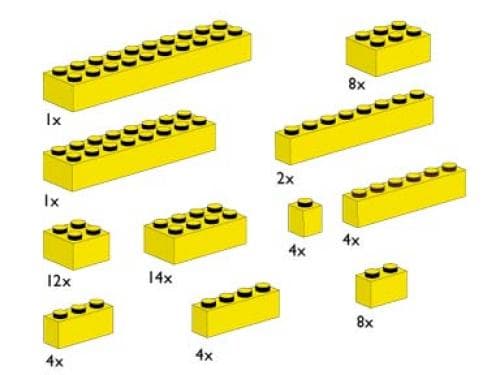 Assorted Yellow Bricks LEGO set (#10010-1)