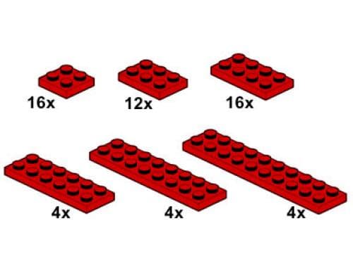 Red Plates 2 x n LEGO set (#10058-1)