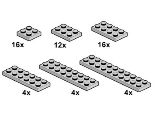 Light Gray Plates 2 x n LEGO set (#10060-1)
