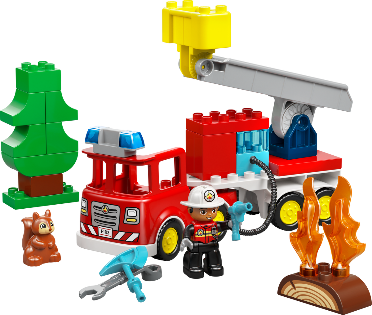 Fire Truck with Hose and Firefighter LEGO set (#10473-1)