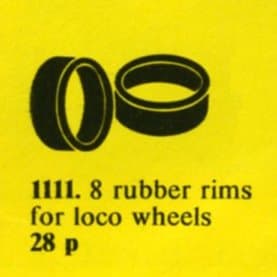 Rubber Rims for Locomotive Wheels LEGO set (#1111-1)