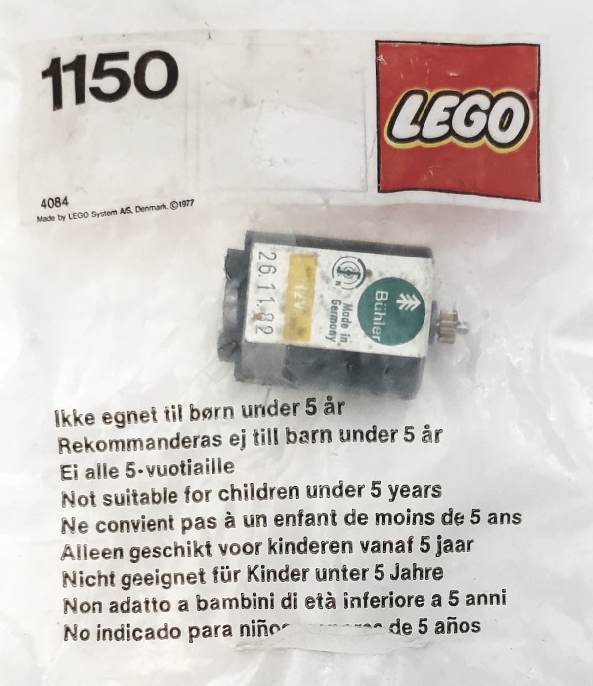 Replacement Motor 12V LEGO set (#1150-1, 1977)