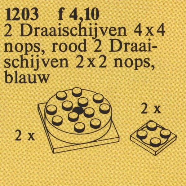 Turntables (4 x 4), Turntables (2 x 2) LEGO set (#1203-1)
