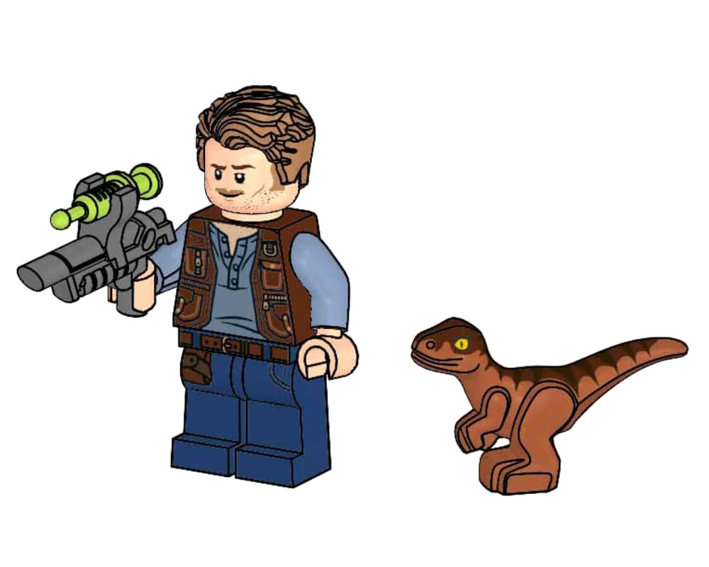 Owen with Baby Raptor LEGO set (#121904-1)
