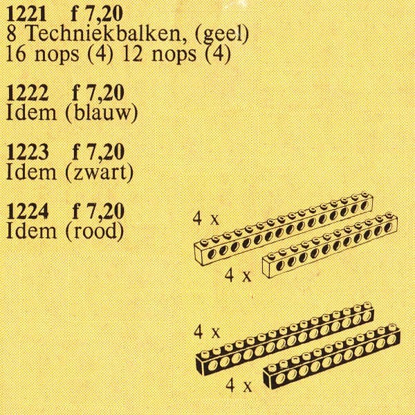 TECHNIC beams - yellow LEGO set (#1221-1)