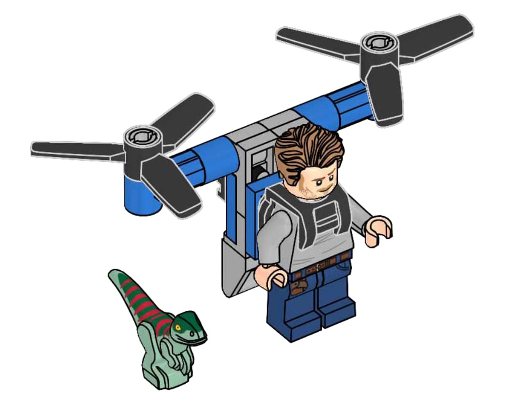 Owen with Jet Pack and Raptor LEGO set (#122328-1)