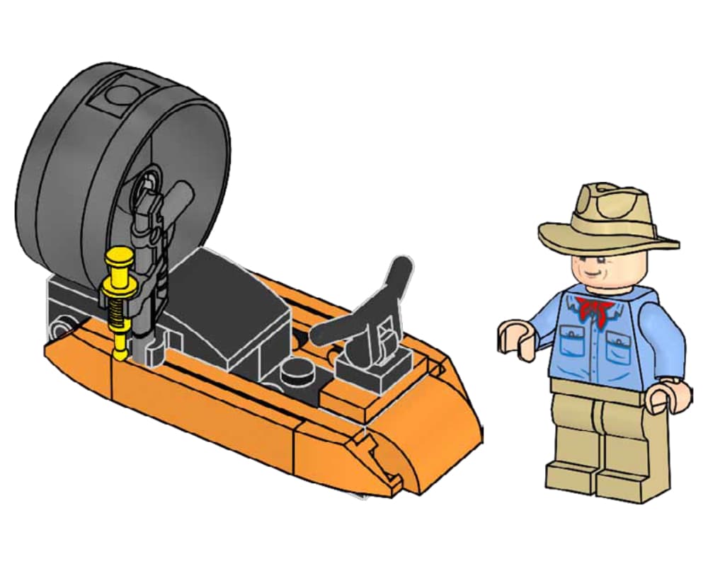 Alan Grant and Propeller Boat LEGO set (#122508-1)
