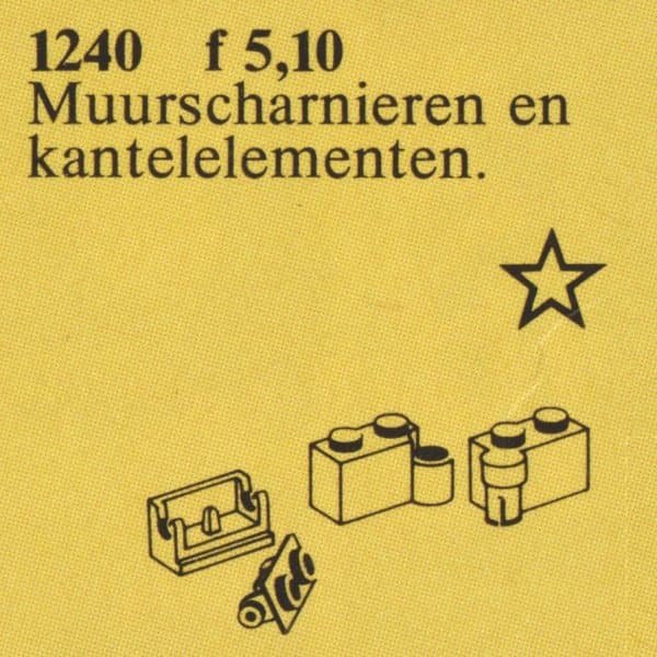 Hinges and Tilted Bearings, Light Gray LEGO set (#1240-1)