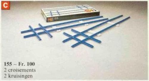 2 Cross Rails, 8 Straight Tracks, 4 Base Plates LEGO set (#155-1)