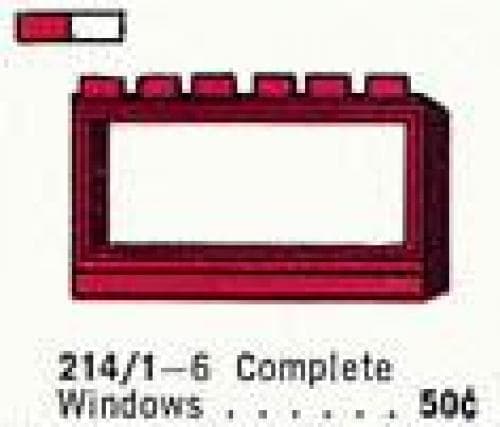 1 x 6 x 3 Window with Frame LEGO set (#214.1-1)