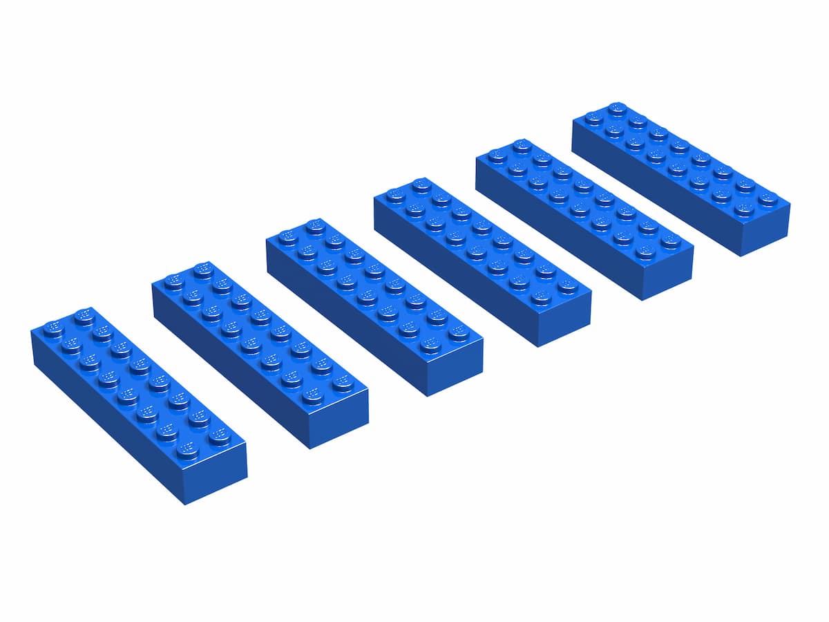 2 x 8 Bricks, Blue (EUR/UK/AUS) LEGO set (#215-2B)