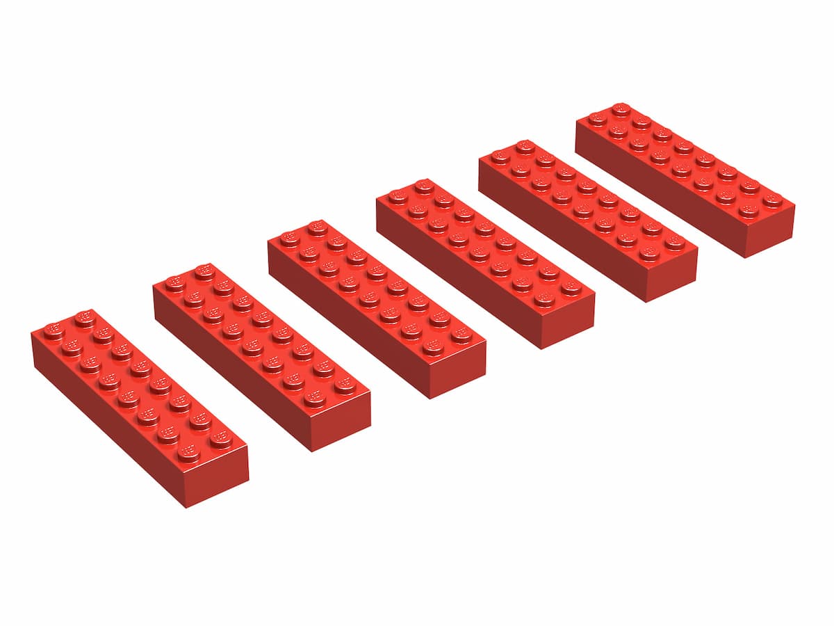 2 x 8 Bricks, Red (EUR/UK/AUS) LEGO set (#215-2R)