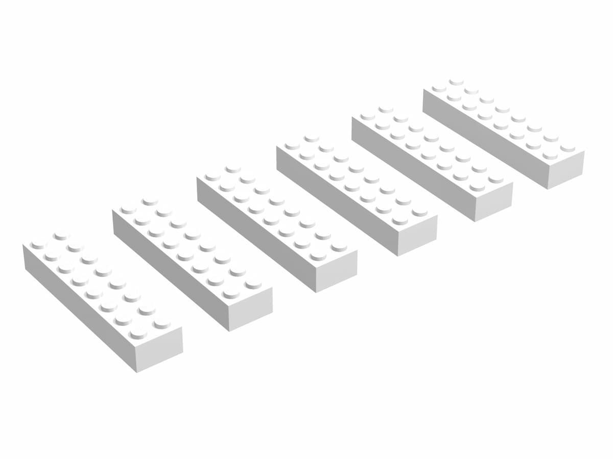 2 x 8 Bricks, White (EUR/UK/AUS) LEGO set (#215-2W)