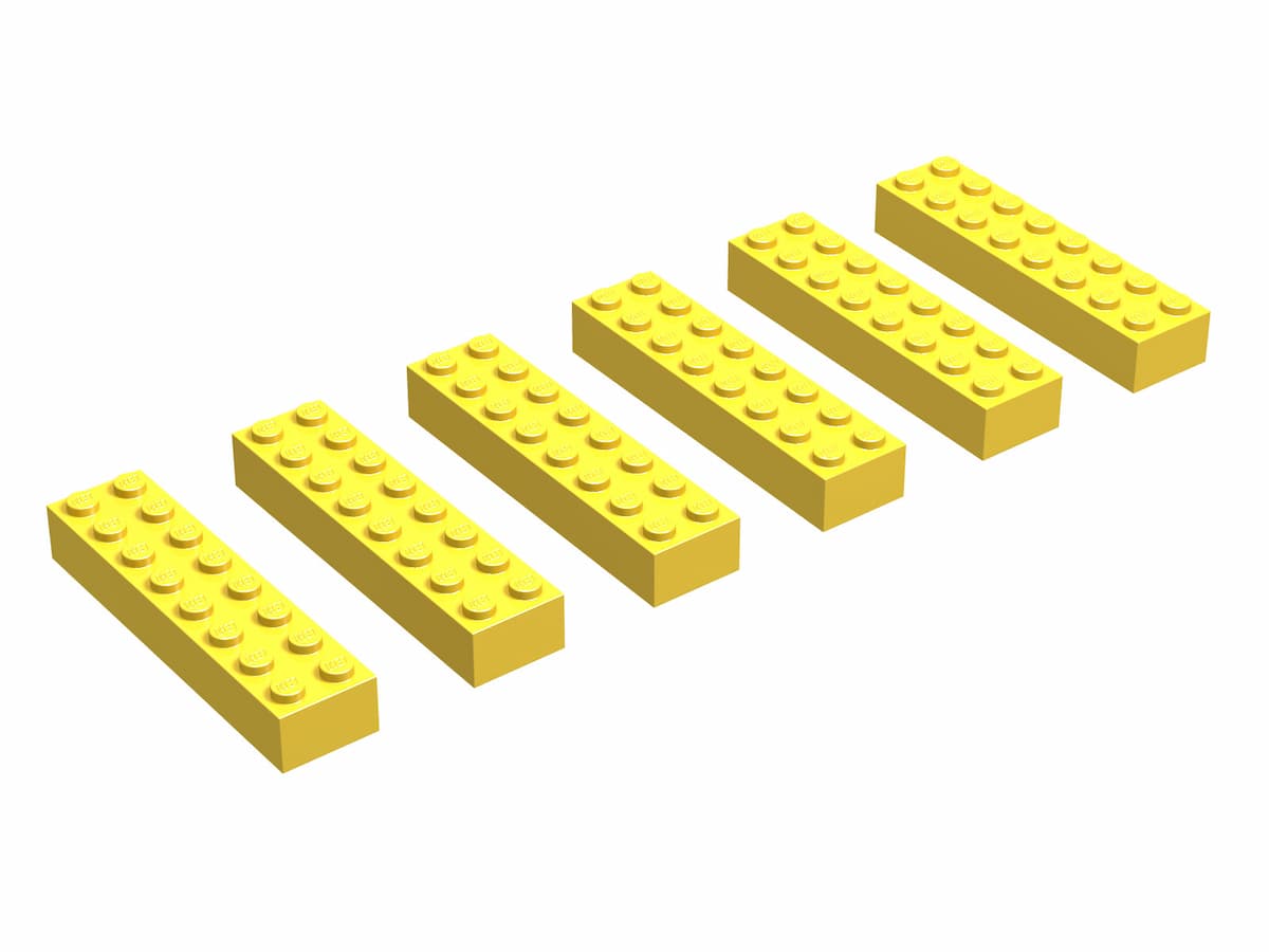 2 x 8 Bricks, Yellow (EUR/UK/AUS) LEGO set (#215-2Y)