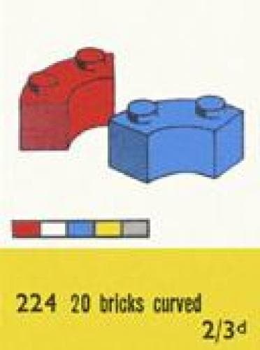 2 x 2 Curved Bricks LEGO set (#224-3)