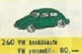 1:87 VW Beetle LEGO set (#260-2)
