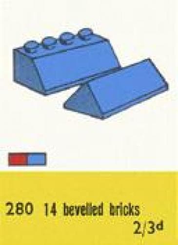 Sloping Roof Bricks, Blue LEGO set (#280-2)