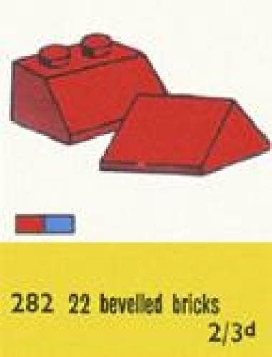 2 x 2 Sloping Roof Bricks, Red LEGO set (#282-1)