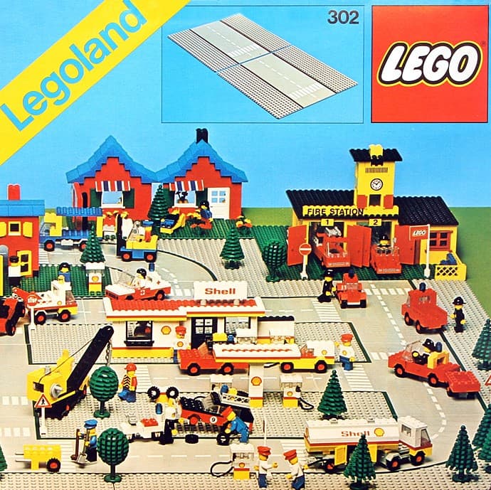 Straight Road Plates (without crosswalk) LEGO set (#302-1, 1983)