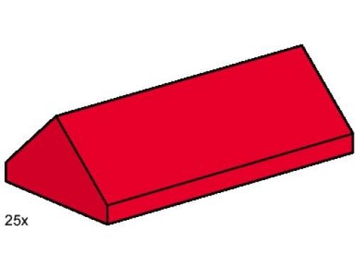 2 x 4 Ridge Roof Tiles Steep Sloped Red LEGO set (#3445-1)