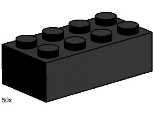 2 x 4 Black Bricks LEGO set (#3458-1)