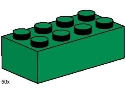 2 x 4 Dark Green Bricks LEGO set (#3461-1)