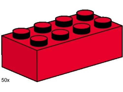 2 x 4 Red Bricks LEGO set (#3462-1)