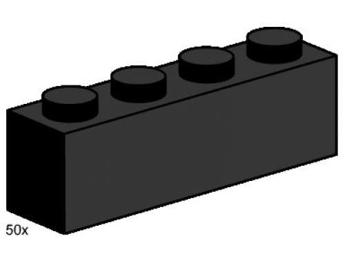 1 x 4 Black Bricks LEGO set (#3468-1)