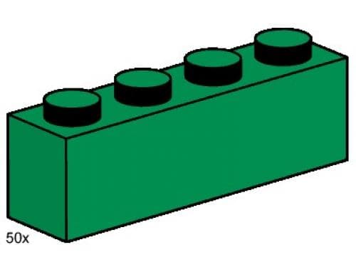1 x 4 Dark Green Bricks LEGO set (#3471-1)