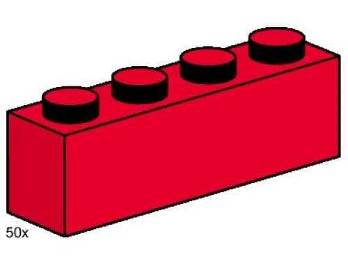 1 x 4 Red Bricks LEGO set (#3472-1)
