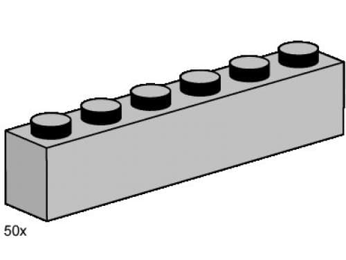 1 x 6 Light Gray Bricks LEGO set (#3474-1)