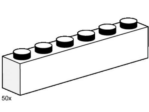 1 x 6 White Bricks LEGO set (#3475-1)