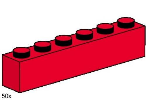 1 x 6 Red Bricks LEGO set (#3477-1)
