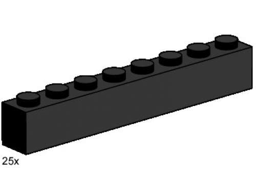 1 x 8 Black Bricks LEGO set (#3478-1)