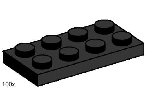 2 x 4 Black Plates LEGO set (#3483-1)