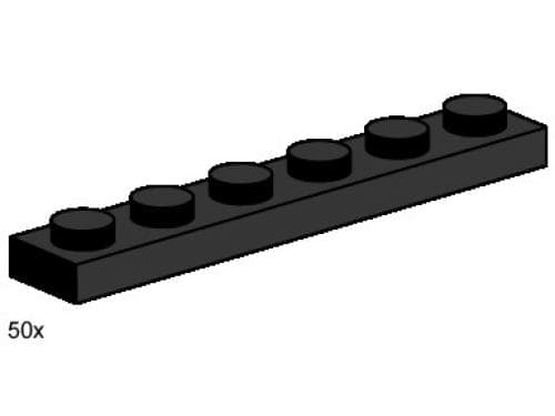 1 x 6 Black Plates LEGO set (#3486-1)
