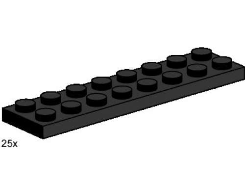 2 x 8 Black Plates LEGO set (#3489-1)