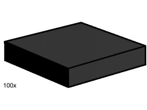 2 x 2 Black Smooth Tiles LEGO set (#3492-1)