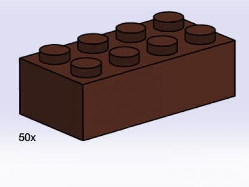 2 x 4 Brown Bricks LEGO set (#3754-1)