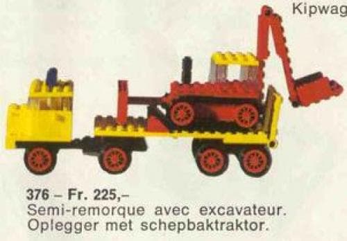 Low-Loader with Excavator LEGO set (#376-1)