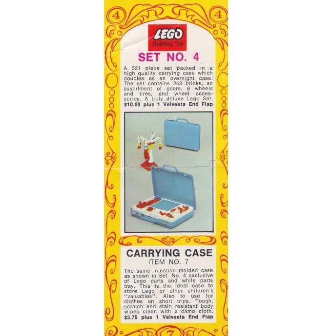 Velveeta Set No. 4 with Carrying Case LEGO set (#4-2)