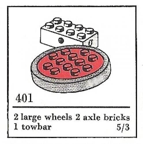 Large Wheels with Axles (The Building Toy) LEGO set (#401-2)