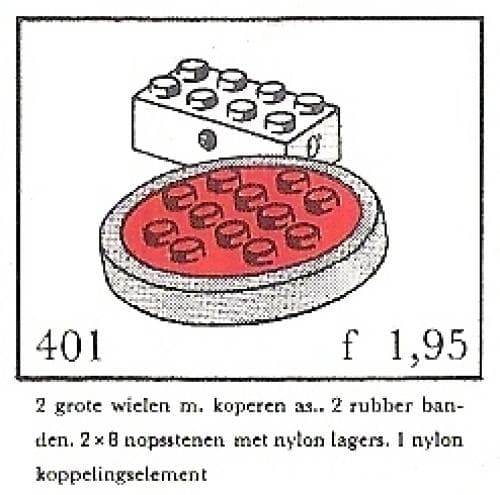 Large Wheels with Axles (System) LEGO set (#401-3)