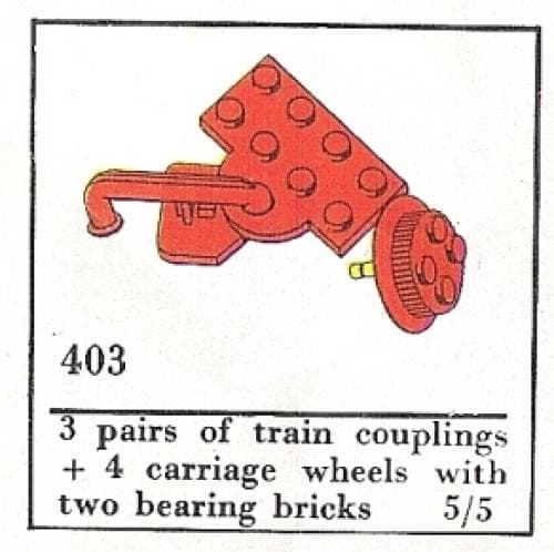 Train Couplers and Wheels (The Building Toy) LEGO set (#403-2)
