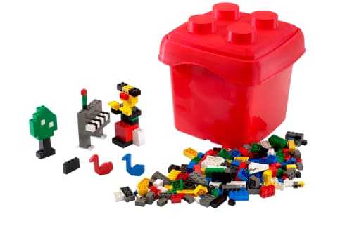 Fun with Bricks {small red bucket} LEGO set (#4103-1)