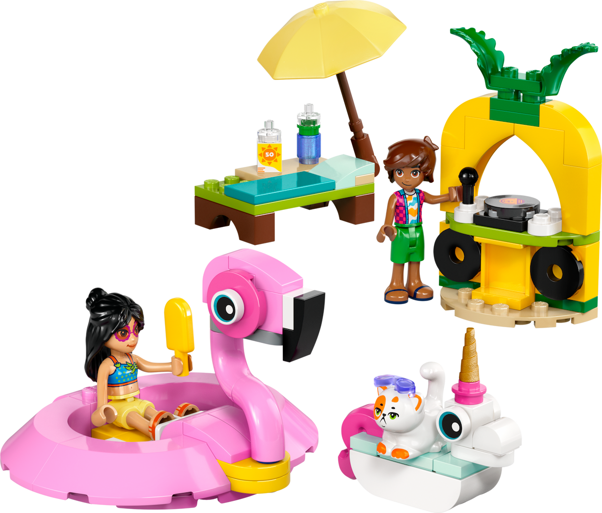 Unicorn & Flamingo Pool Party LEGO set (#42658-1, 99 pieces)