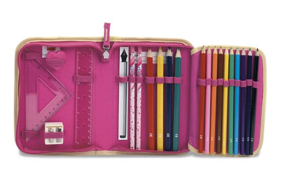 Clikits Heart Pencil Case with Pencils LEGO Stationery and Office Supplies set (#4499389-1, 2006)