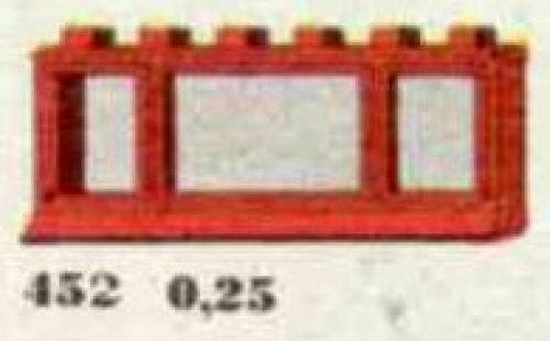 1 x 6 x 2 Window, Red or White LEGO set (#452-2)